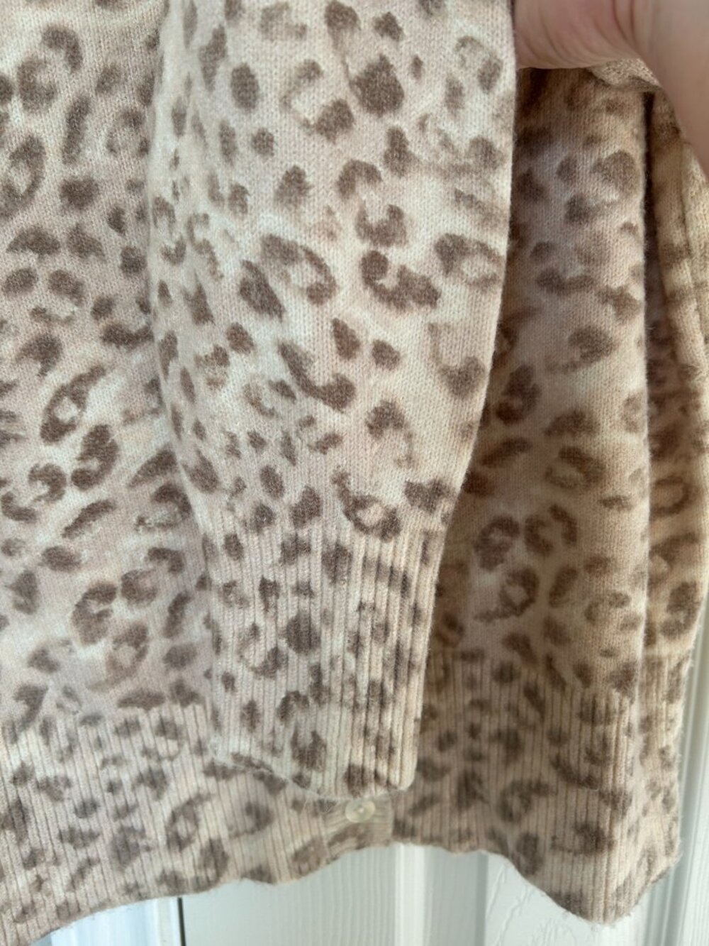Aerie Softest Classic Leopard Print Button Front Cardigan - Beige/Brown - Size S - Picture 7 of 14